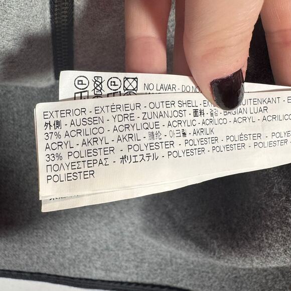 Zara Light Gray Hooded Wool Blend Coat Sz XL Minimalist Cozy ScandiStyle Fall - Picture 8 of 9